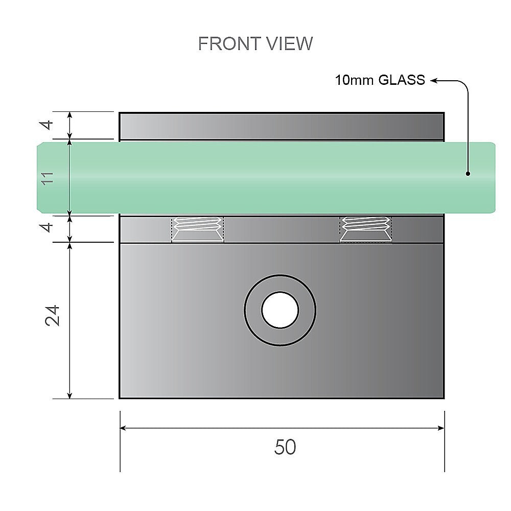 80x210cm Glass Shower Screen with Nickel F-Brackets