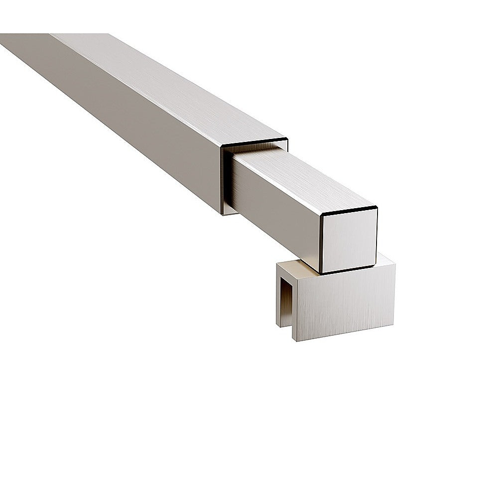 90x210cm Glass Shower Screen with Nickel F-Brackets and Square Pole
