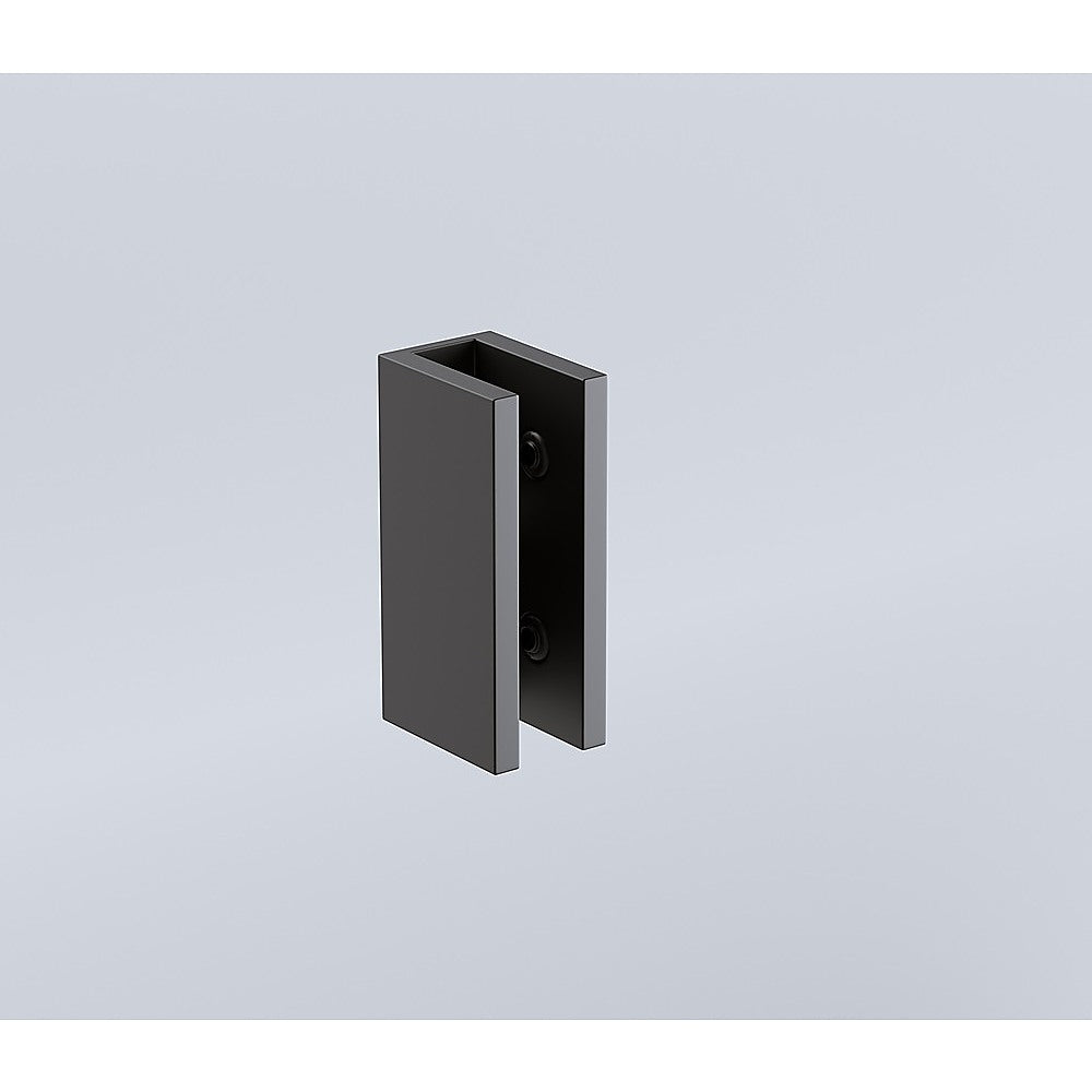 100x200cm Glass Shower Screen with Black Wall & Floor U Brackets