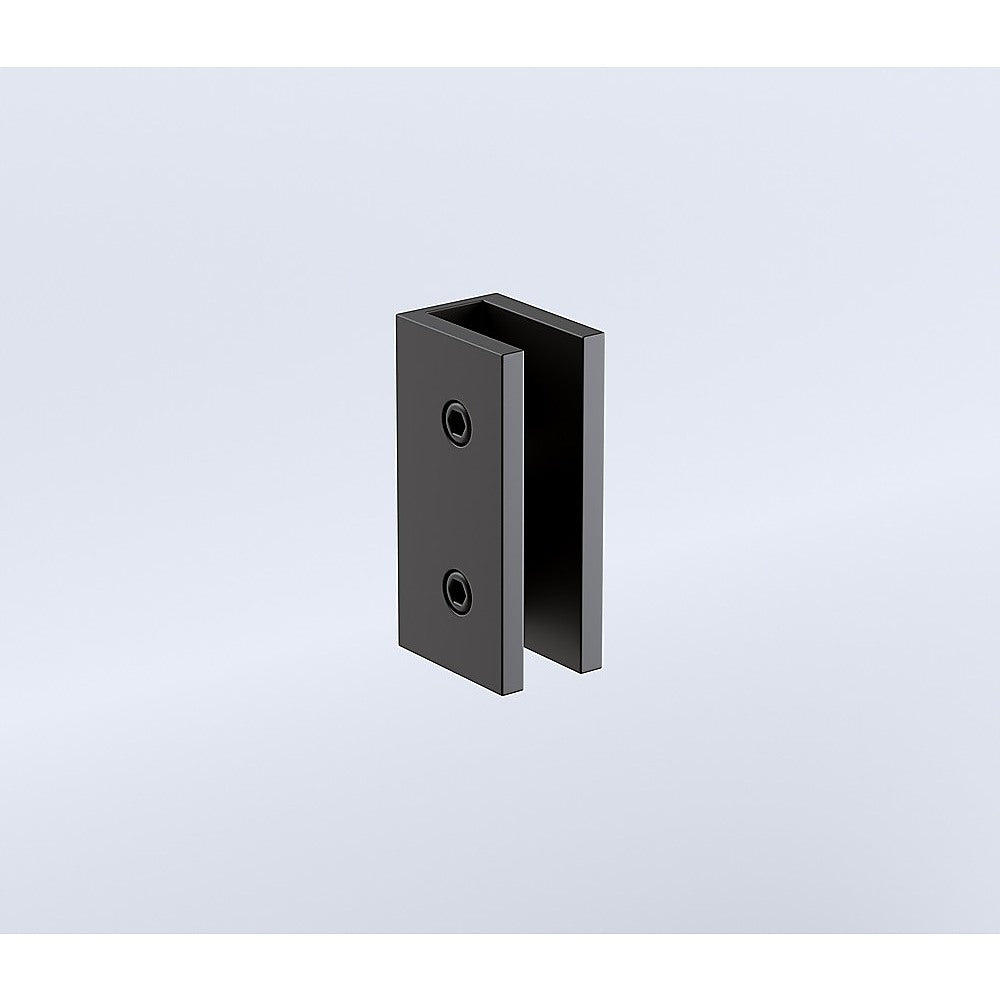 100x200cm Glass Shower Screen with Black Wall & Floor U Brackets