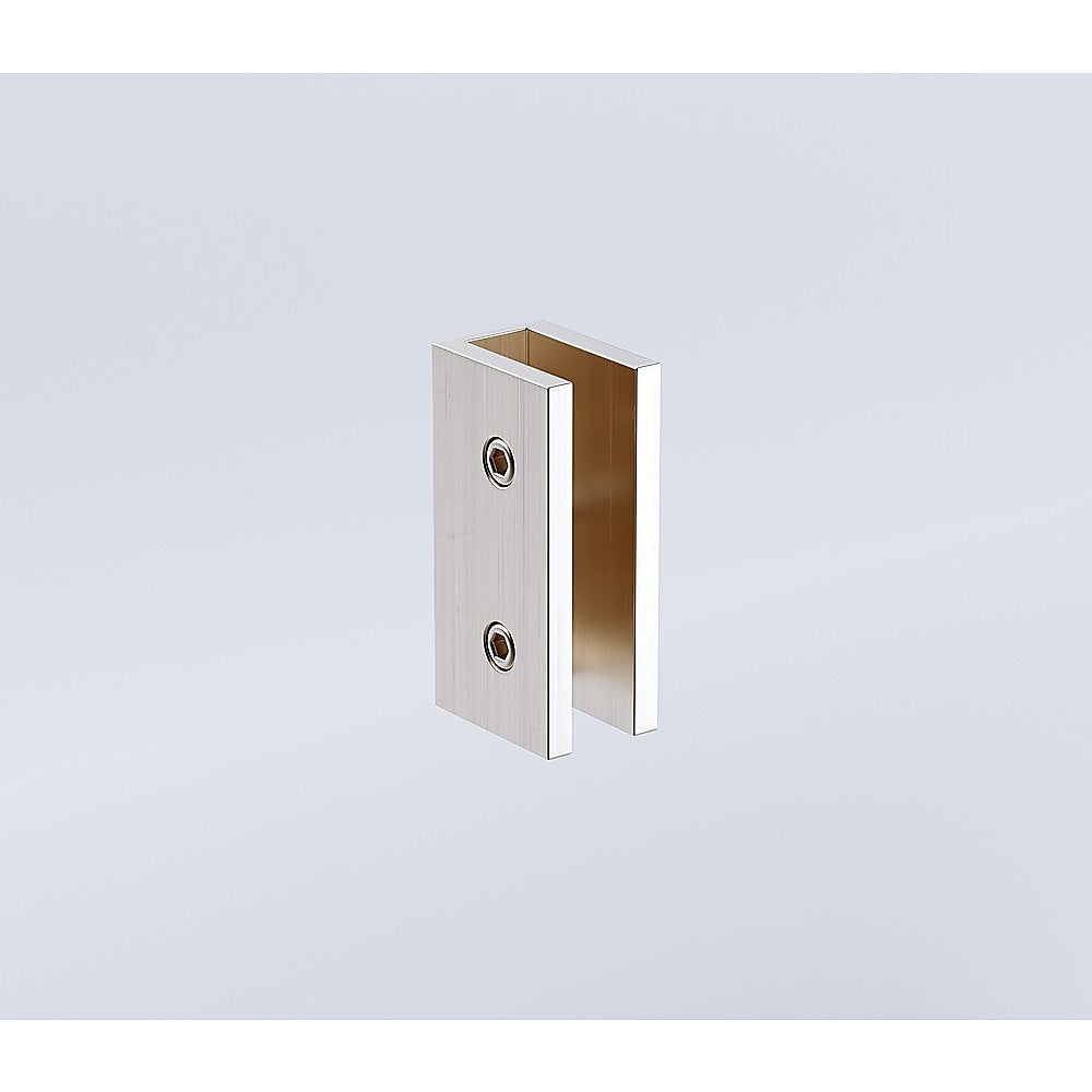 100x200cm Glass Shower Screen with Nickel Wall U-Brackets