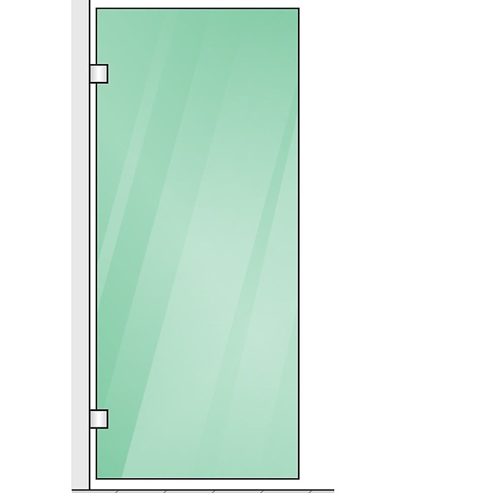 100x200cm Glass Shower Screen with Gunmetal Wall U-Brackets