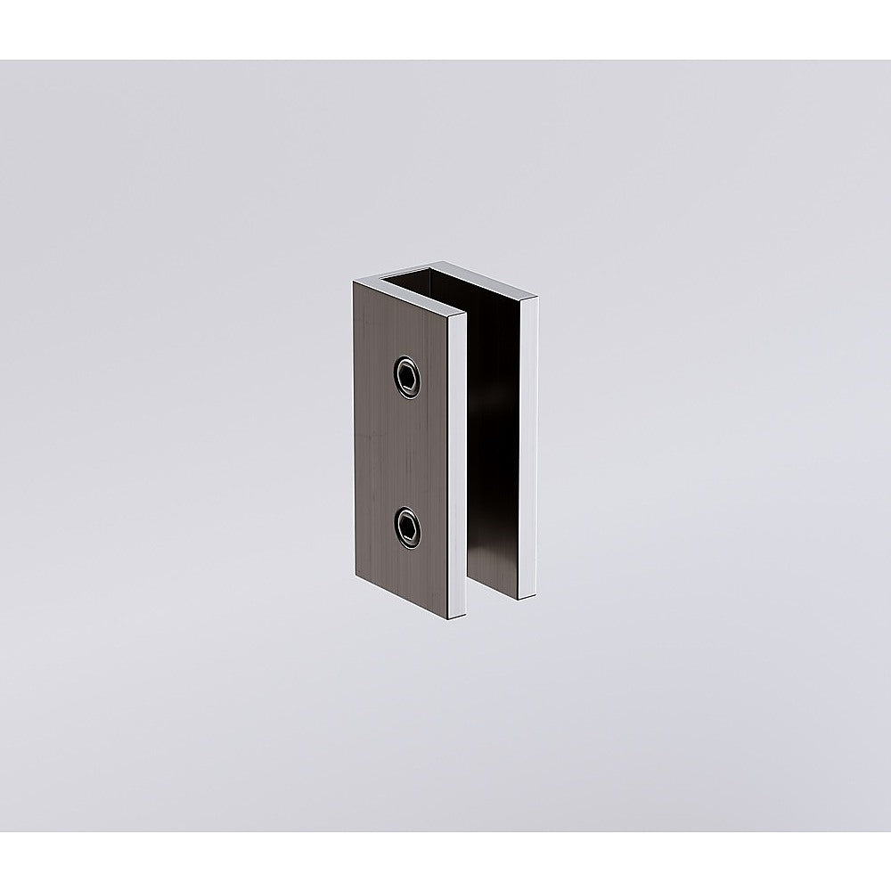 100x200cm Glass Shower Screen with Gunmetal Wall U-Brackets