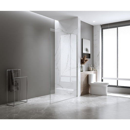 100x200cm Glass Shower Screen with Gold Wall Channel