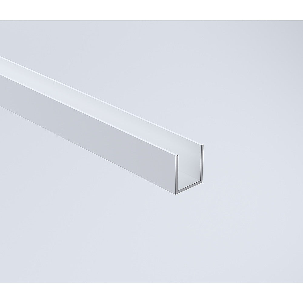 100x200cm Glass Shower Screen with White Wall & Floor Channel