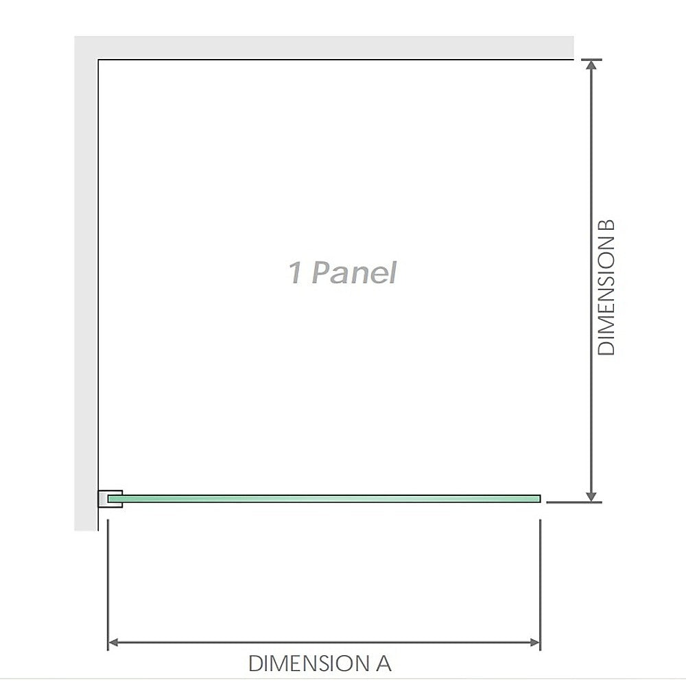 100x200cm Glass Shower Screen with Nickel Wall Channel