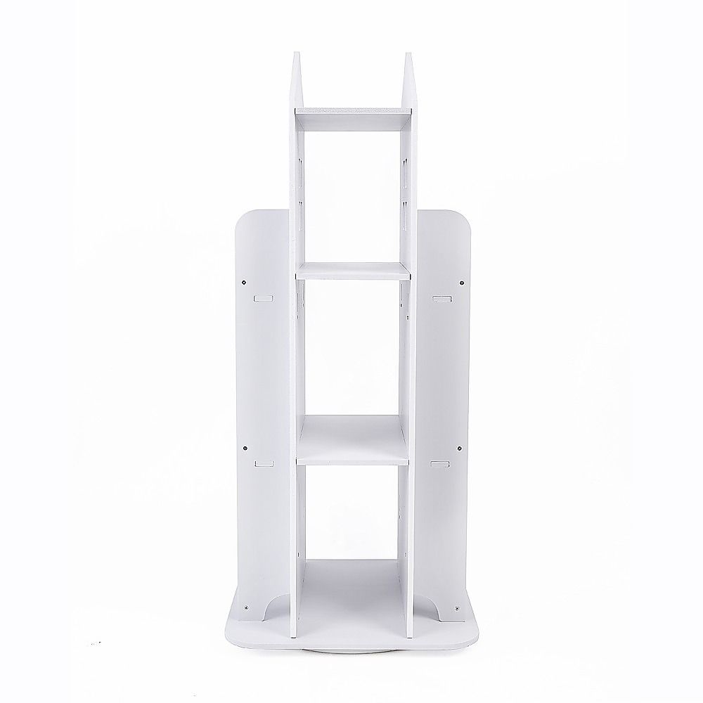 Rotating Bookcase Bookshelf Kid's Book Organiser Rack Wooden Castle Display Shelf