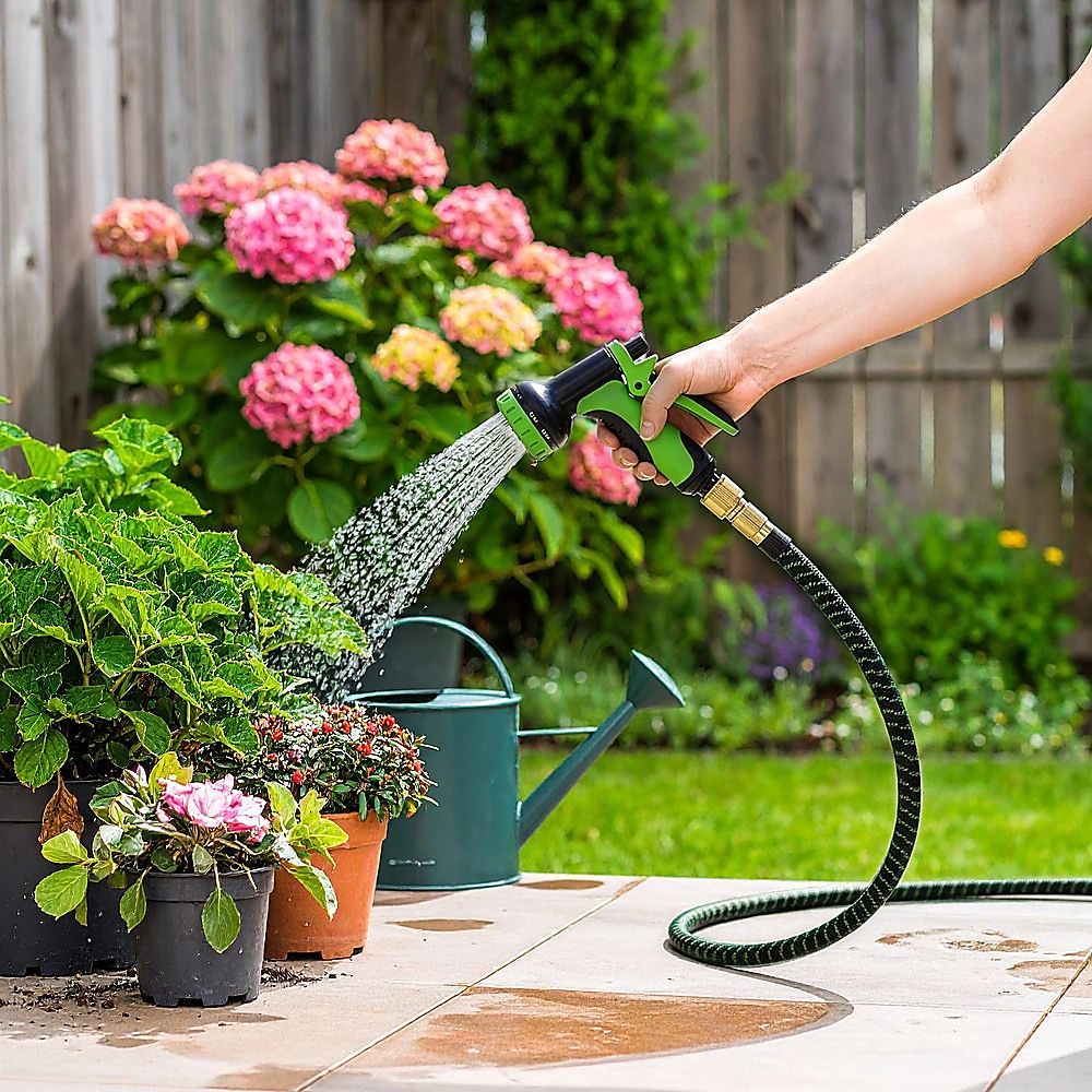 30m Garden Hose Strong Heavy Duty Expandable Flexible Hose Water Spray Nozzle
