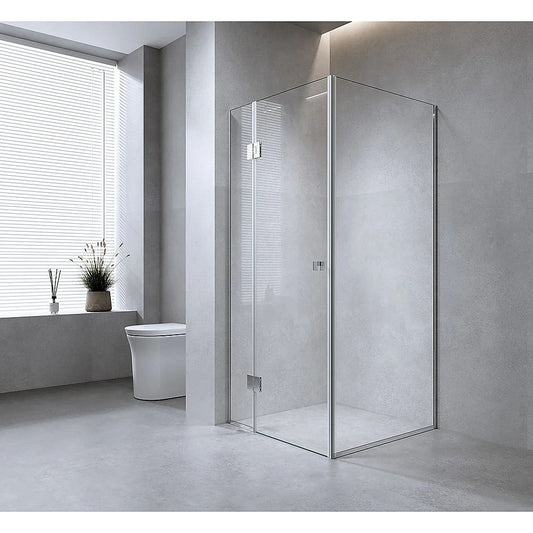 Glass Shower Screen 120cm Floor Channel in Gunmetal