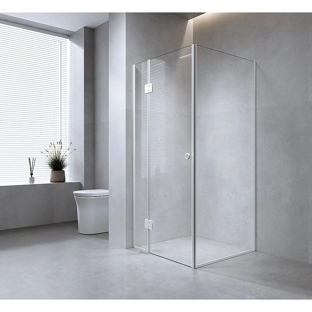 Glass Shower Screen 120cm Floor Channel in White