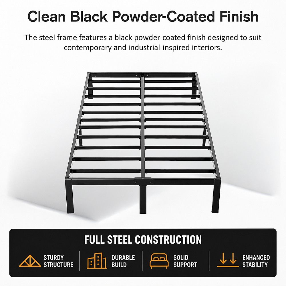 King Single Full Metal Bed Frame Base – Sturdy Steel Bed Base for Australian Mattress