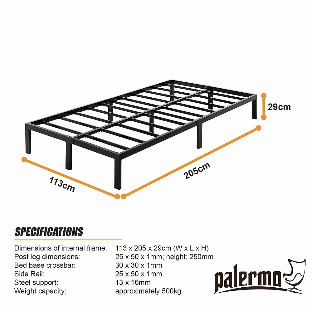 King Single Full Metal Bed Frame Base – Sturdy Steel Bed Base for Australian Mattress