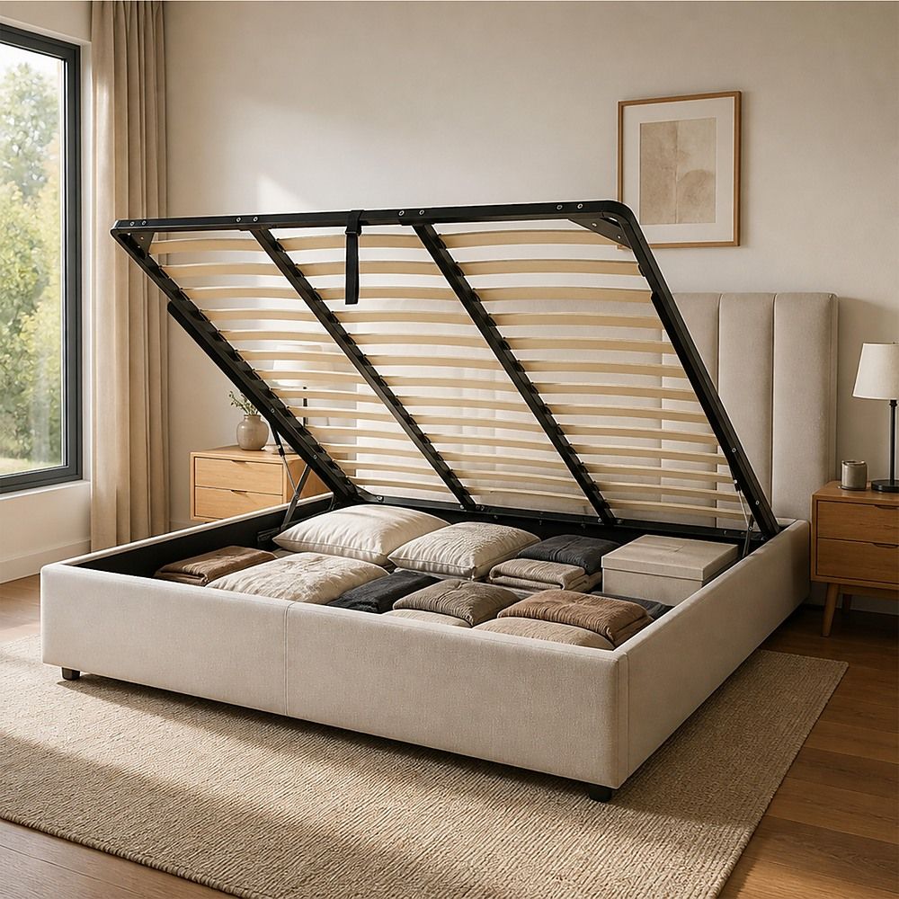 King Gas Lift Bed Mechanism with Frame – Storage Platform & Sofa Bed Kit