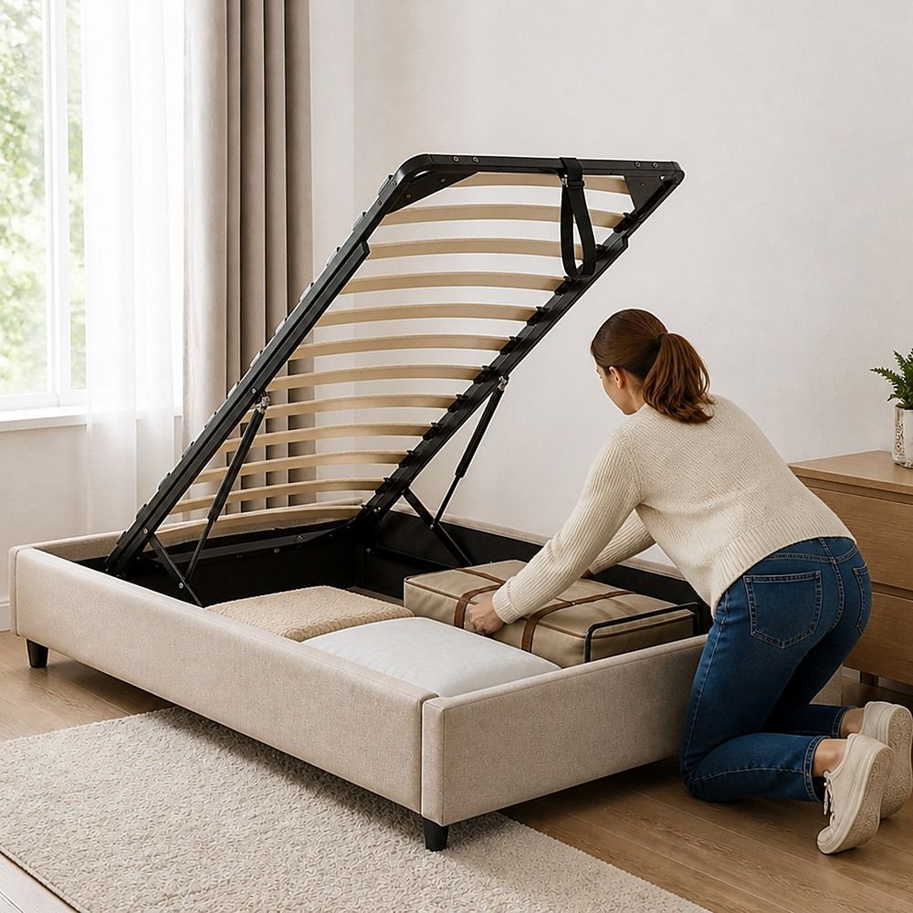 Single Gas Lift Bed Mechanism with Frame – Storage Platform & Sofa Bed Kit