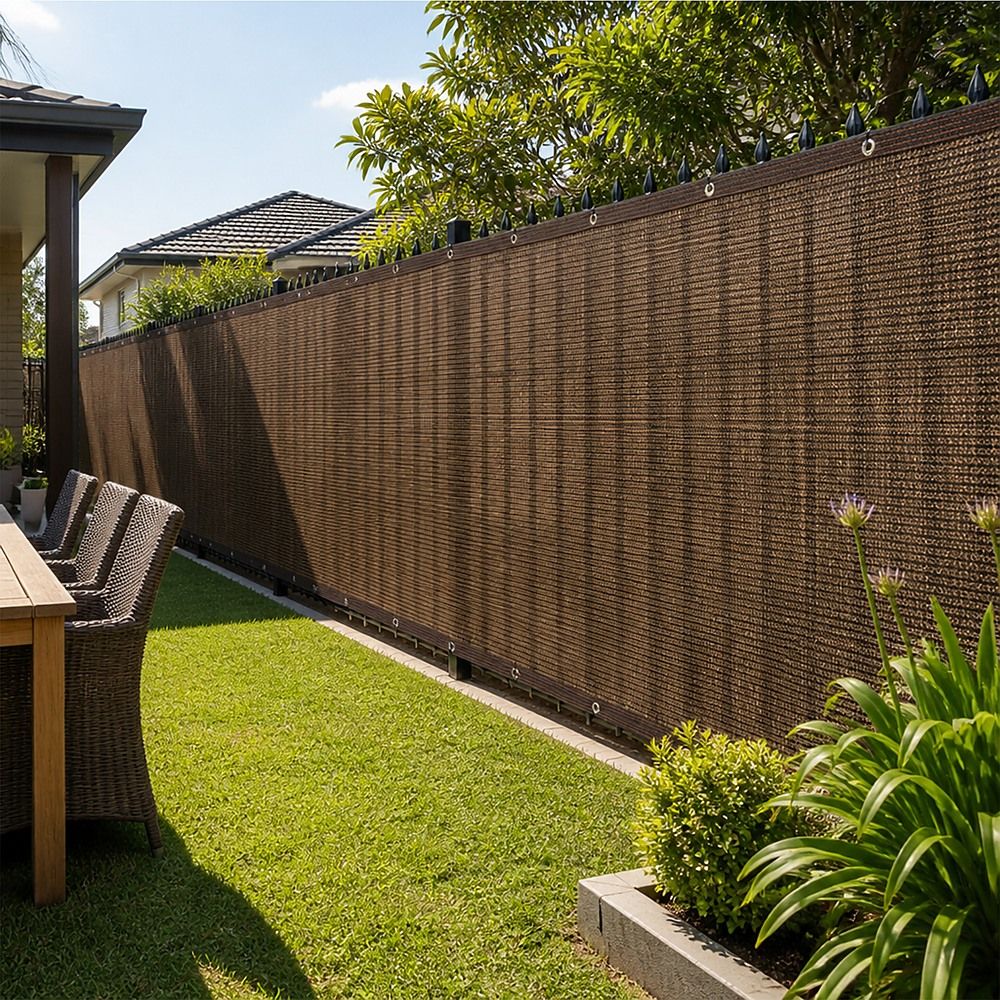 Fence Privacy Screen – 20mx2m Coffee HDPE Mesh Windscreen