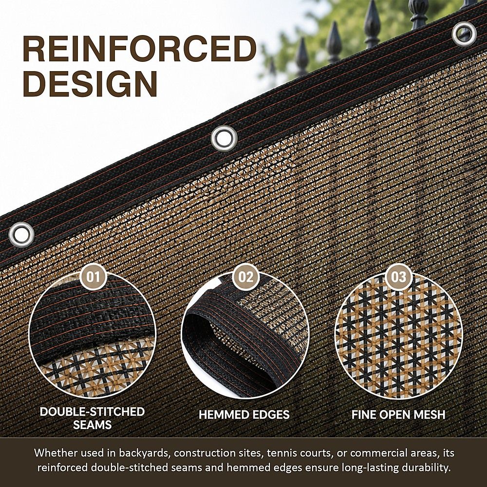 Fence Privacy Screen – 20mx2m Coffee HDPE Mesh Windscreen
