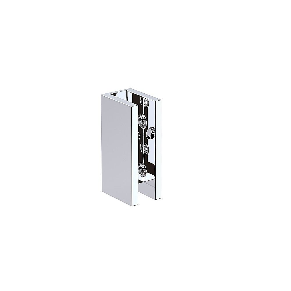 100cm Wall-to-Wall Frameless Shower Screen with Chrome Brackets, SS Hinges & U-Brackets and Floor U-Bracket