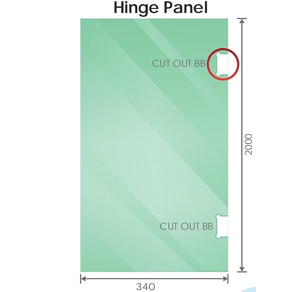 100cm Wall-to-Wall Frameless Shower Screen with Chrome Brackets, SS Hinges & F-Brackets