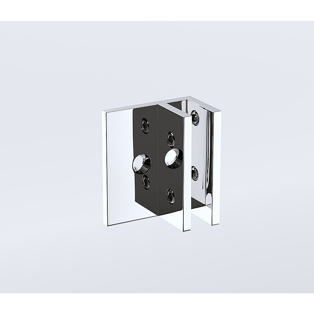 100cm Wall-to-Wall Frameless Shower Screen with Chrome Brackets, SS Hinges & F-Brackets