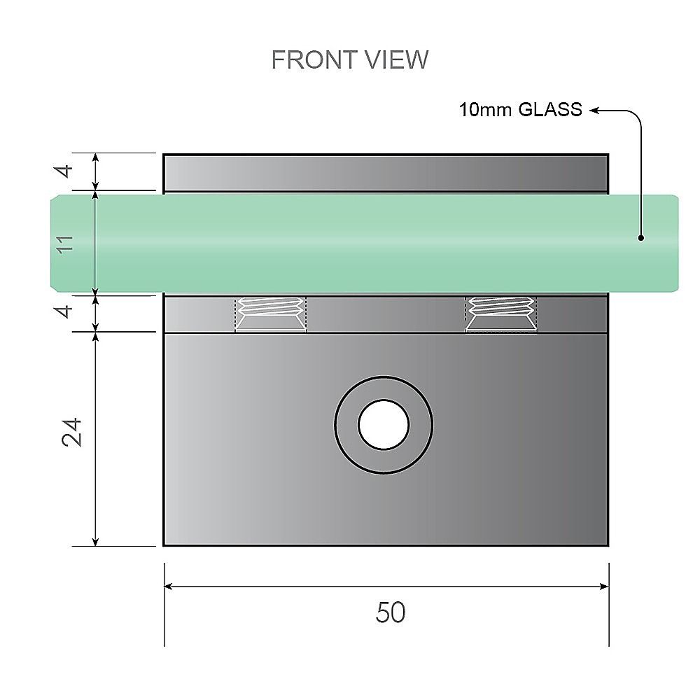 100cm Wall-to-Wall Frameless Shower Screen with Chrome Brackets, SS Hinges & F-Brackets