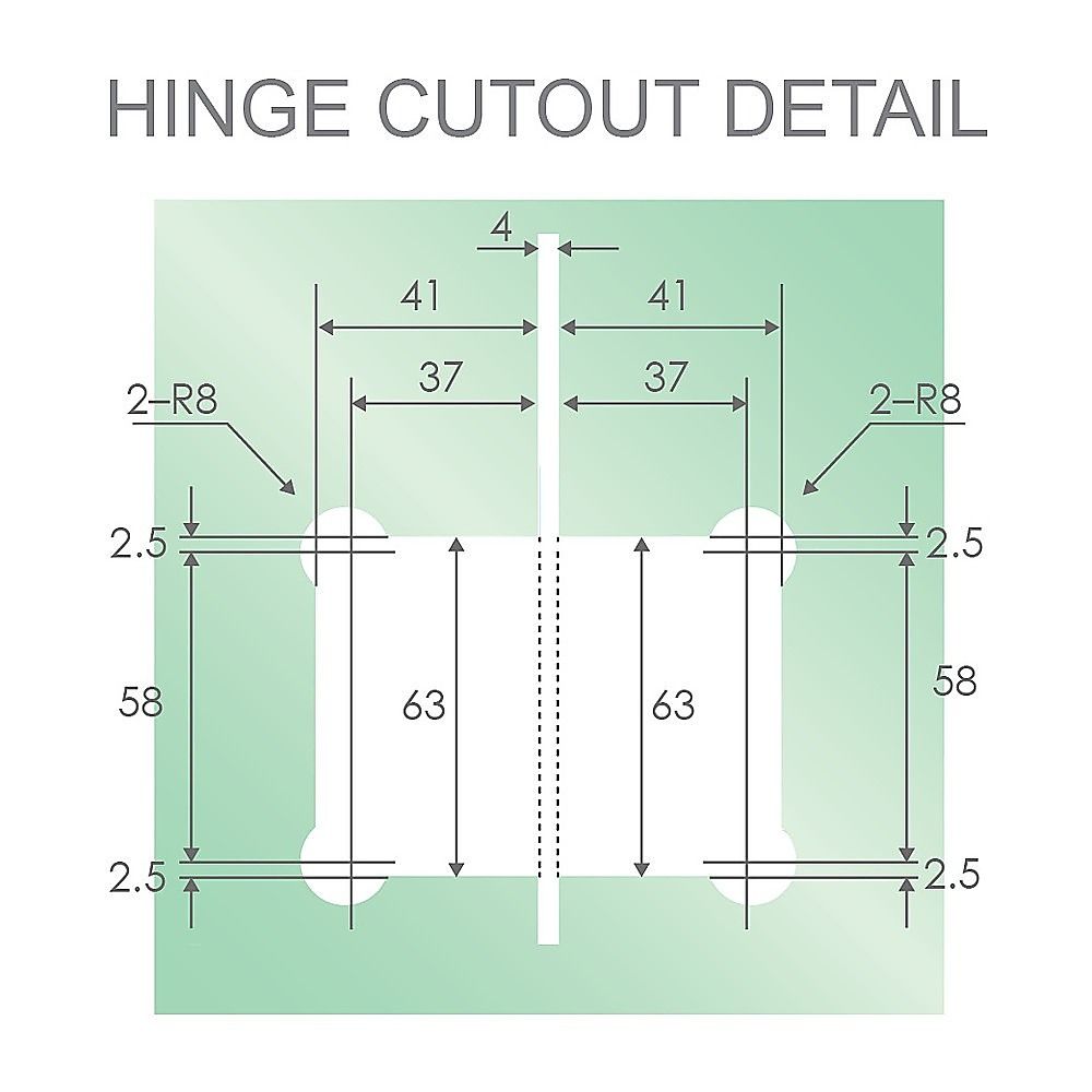 100cm Wall-to-Wall Frameless Shower Screen with Chrome Brackets, SS Hinges & F-Brackets