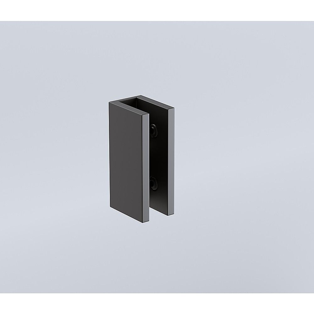120cm Wall-to-Wall Frameless Shower Screen with Black Brackets, SS Hinges & U-Brackets