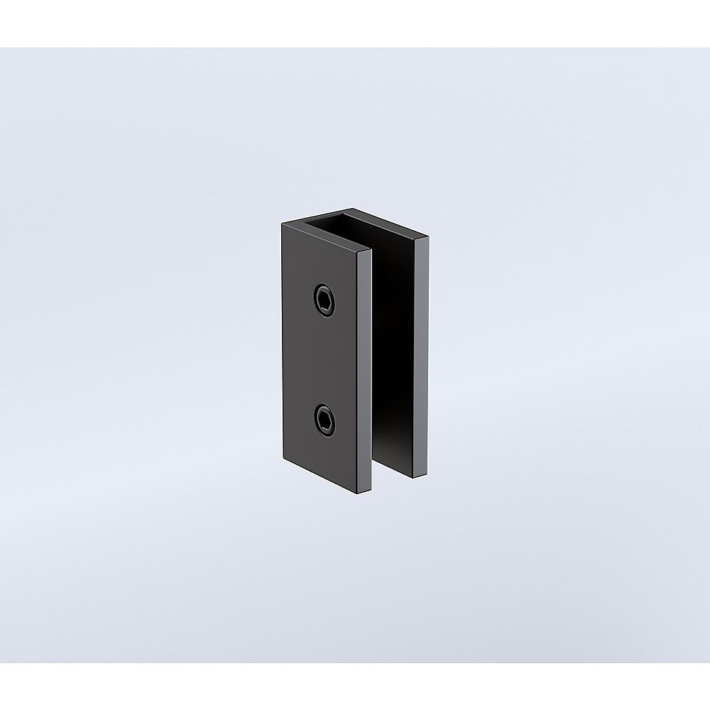 120cm Wall-to-Wall Frameless Shower Screen with Black Brackets, SS Hinges & U-Brackets