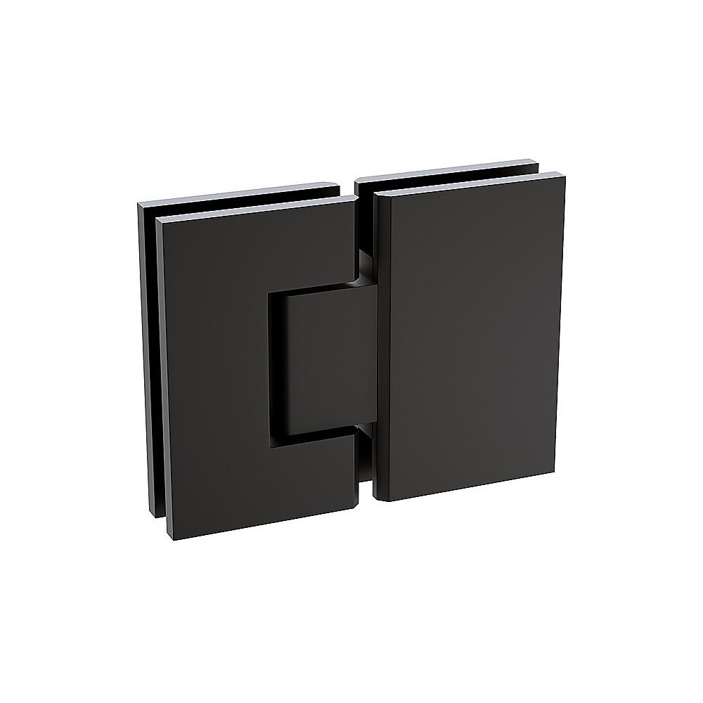 120cm Wall-to-Wall Frameless Shower Screen with Black Brackets, SS Hinges & U-Brackets