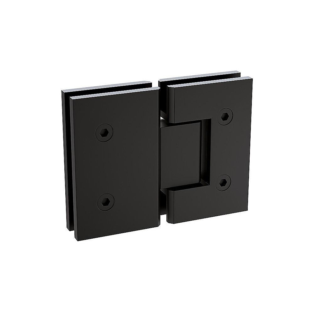 120cm Wall-to-Wall Frameless Shower Screen with Black Brackets, SS Hinges & U-Brackets