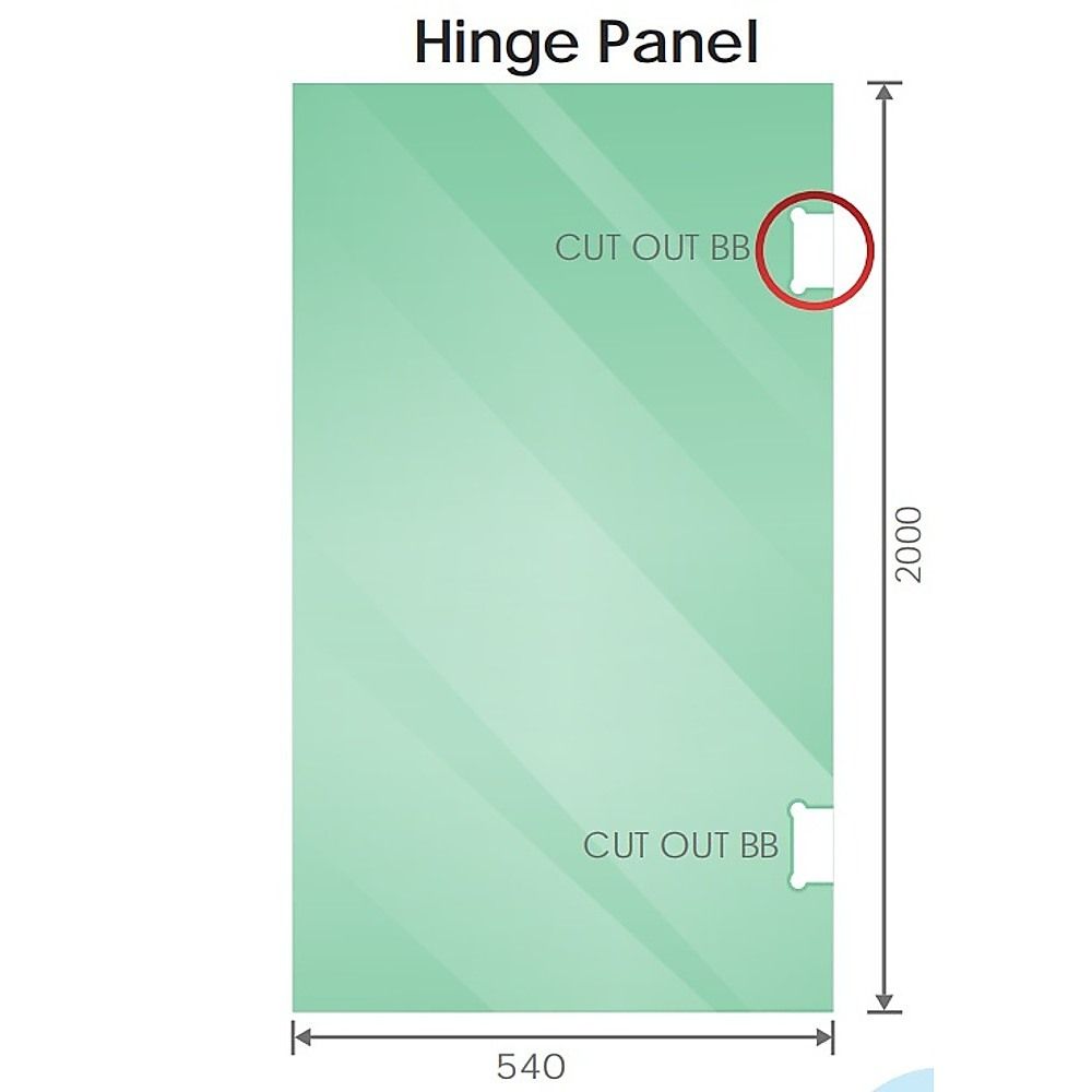120cm Wall-to-Wall Frameless Shower Screen with Black Brackets, SS Hinges & F-Brackets