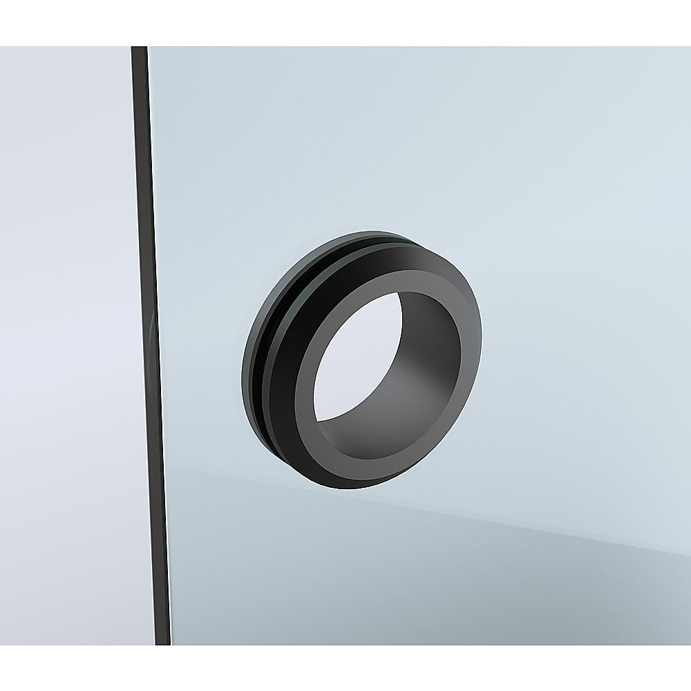 120cm Wall-to-Wall Frameless Shower Screen with Black Brackets, SS Hinges & F-Brackets