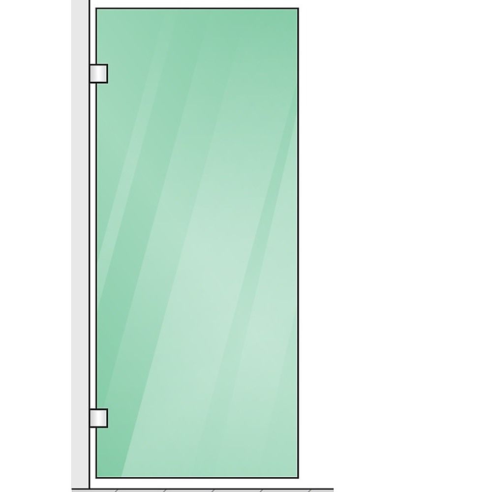 120x70cm Corner Frameless Shower Screen – White Wall & Floor U Brackets with SS Hinges for Contemporary Bathrooms