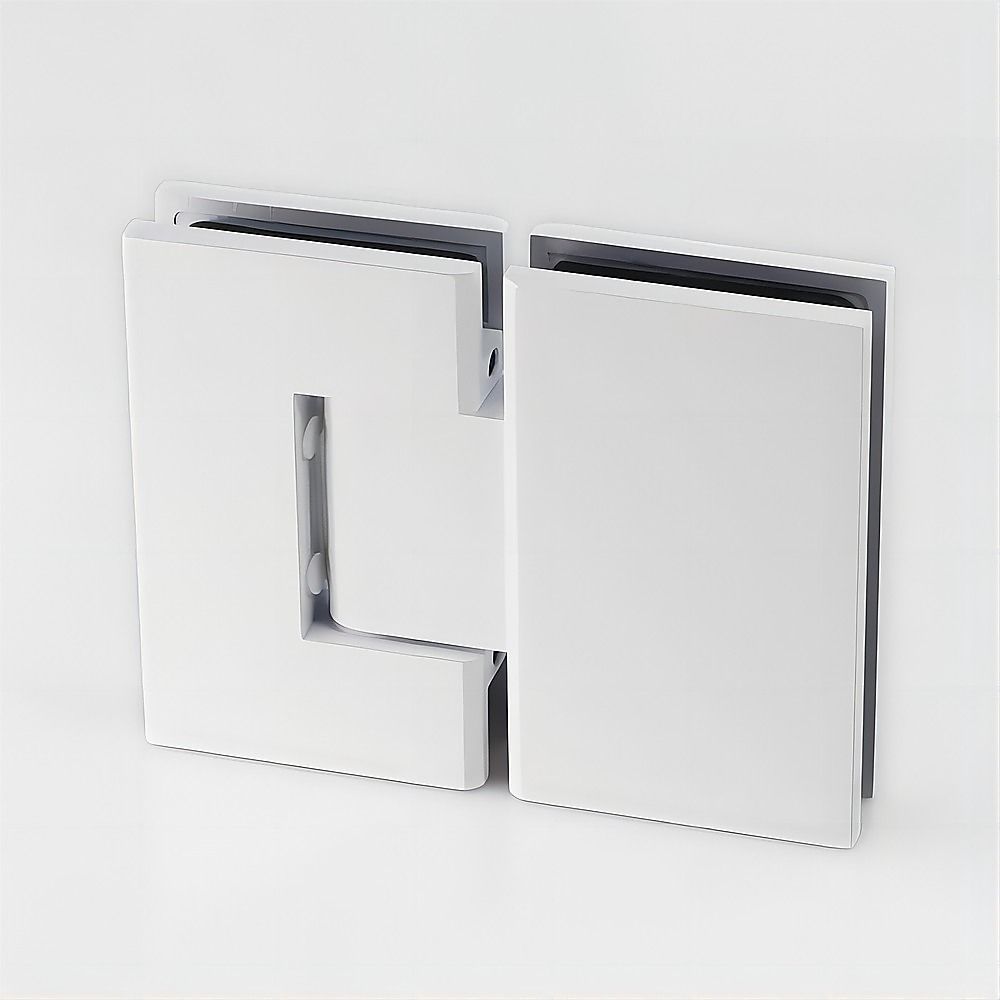 120x70cm Corner Frameless Shower Screen – White Wall & Floor U Brackets with SS Hinges for Contemporary Bathrooms