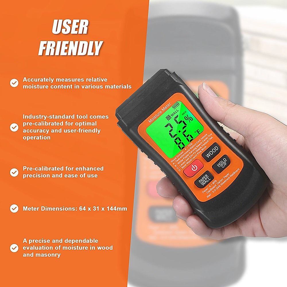 Moisture Meter Wood Masonry Wall & Other Materials Damp Meter Detector