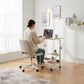 Height Adjustable Rolling Overbed Table – 60cm Mobile Computer & Study Desk on Wheels
