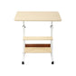 Height Adjustable Rolling Overbed Table – 60cm Mobile Computer & Study Desk on Wheels