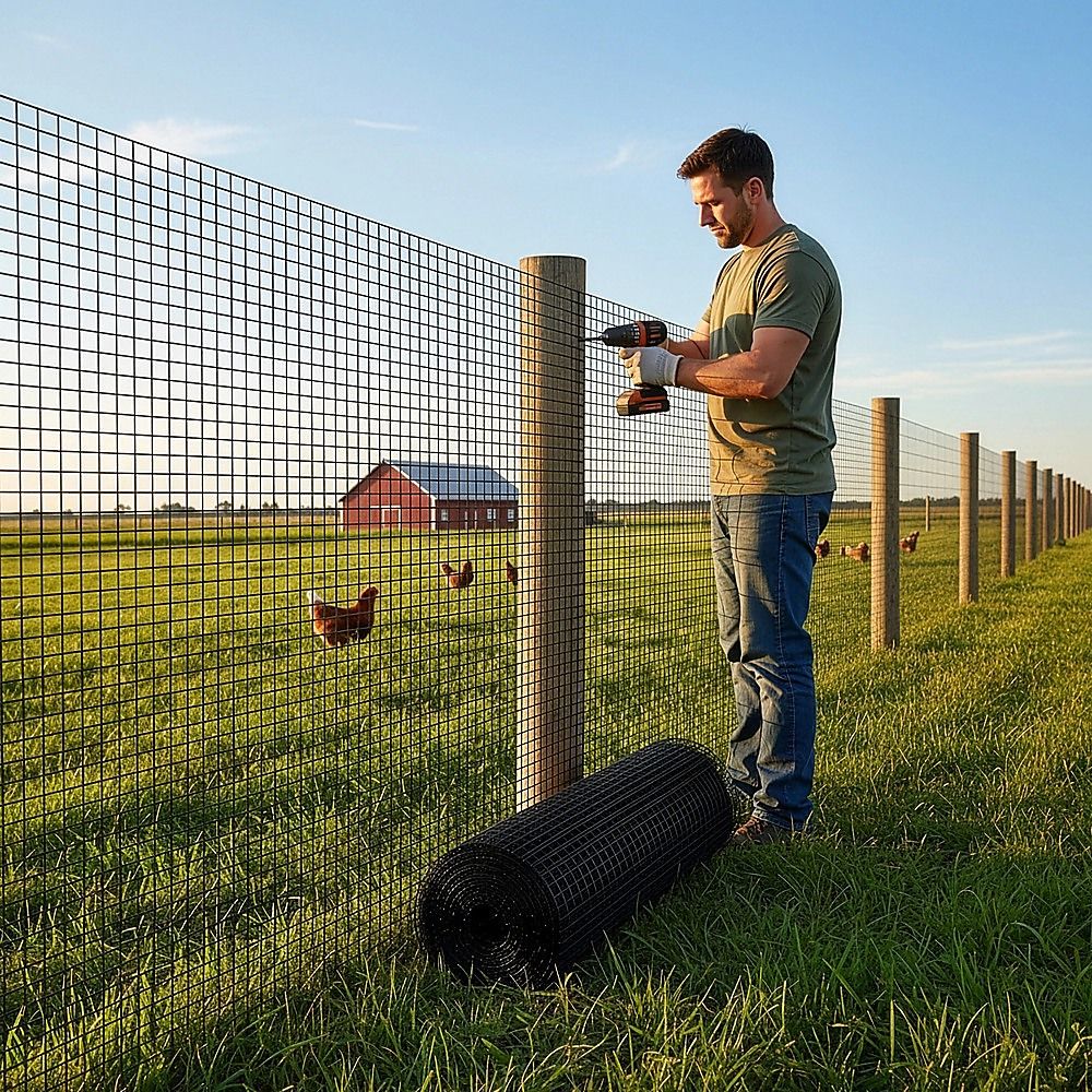 30m Black Chicken Wire Mesh Roll – Aviary & Garden Fencing