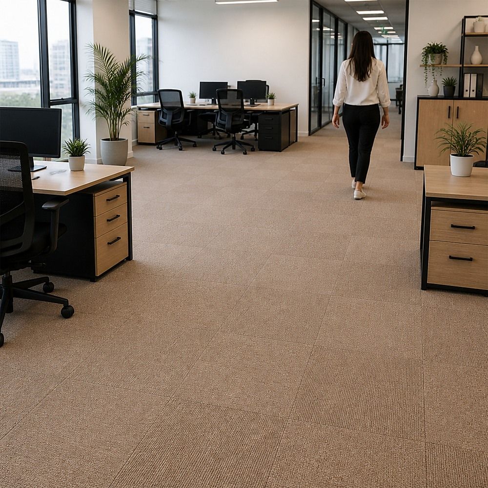 Carpet Tiles – Pack of 20 Beige Squares Covering Up to 5m²