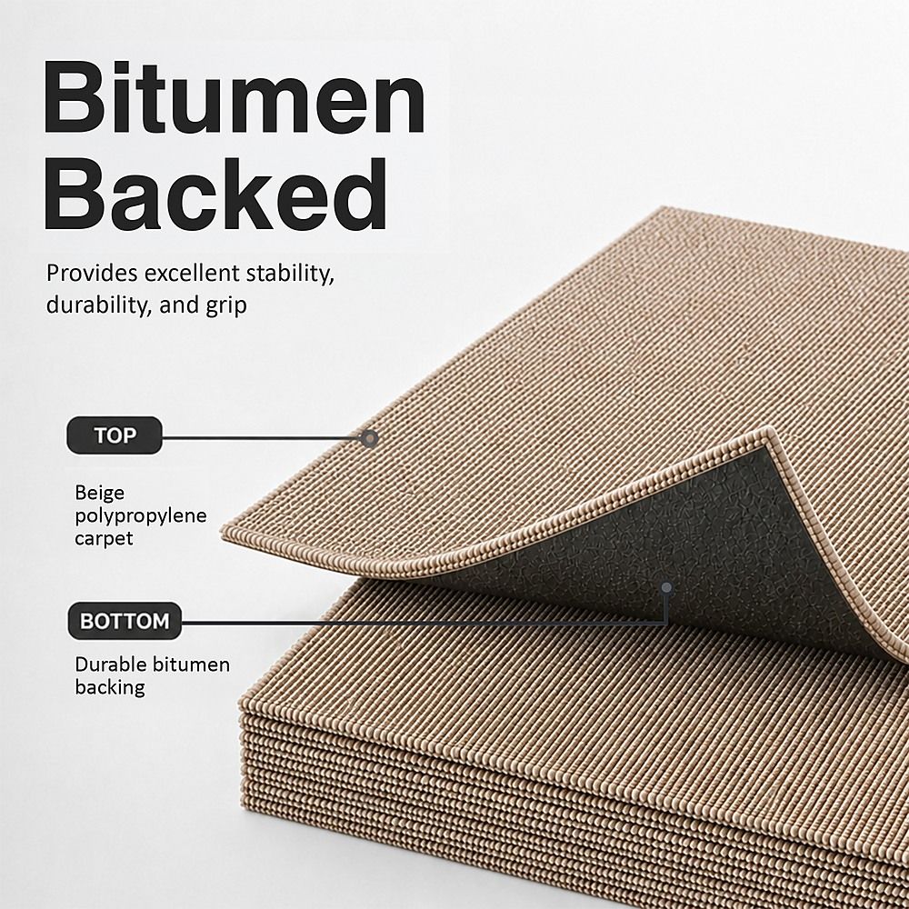 Carpet Tiles – Pack of 20 Beige Squares Covering Up to 5m²