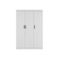 3 Door White Gloss Wardrobe – Black Handles, Hanging Rail & Shelves