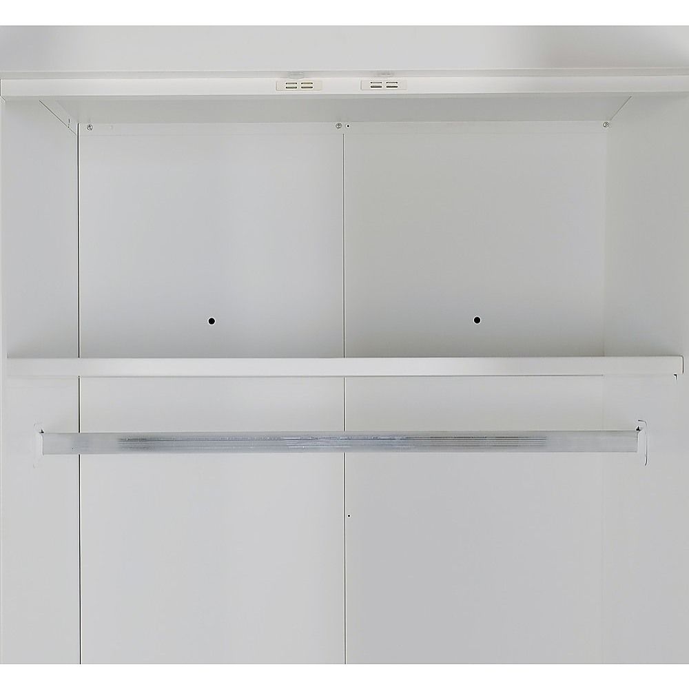 3 Door White Gloss Wardrobe – Black Handles, Hanging Rail & Shelves