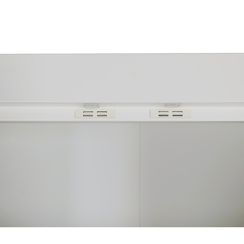 3 Door White Gloss Wardrobe – Black Handles, Hanging Rail & Shelves