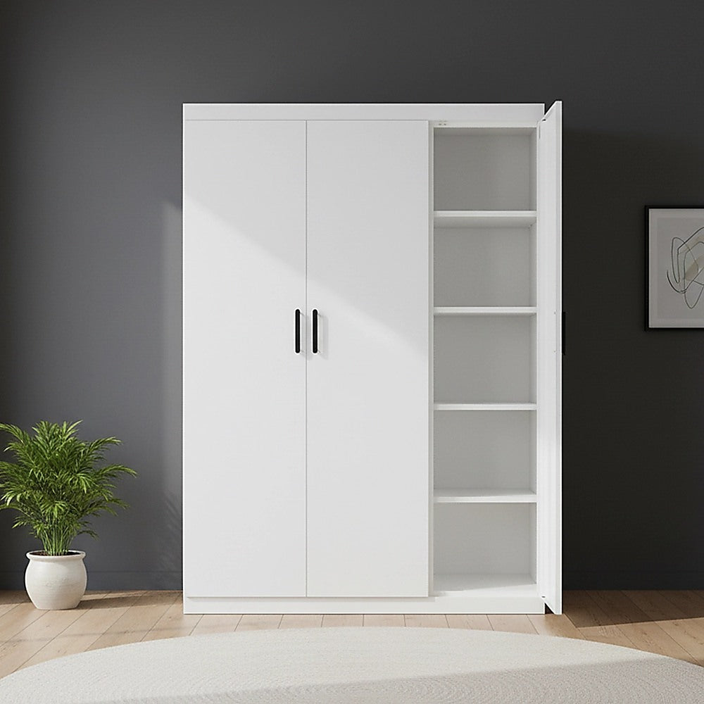 3 Door White Gloss Wardrobe 01