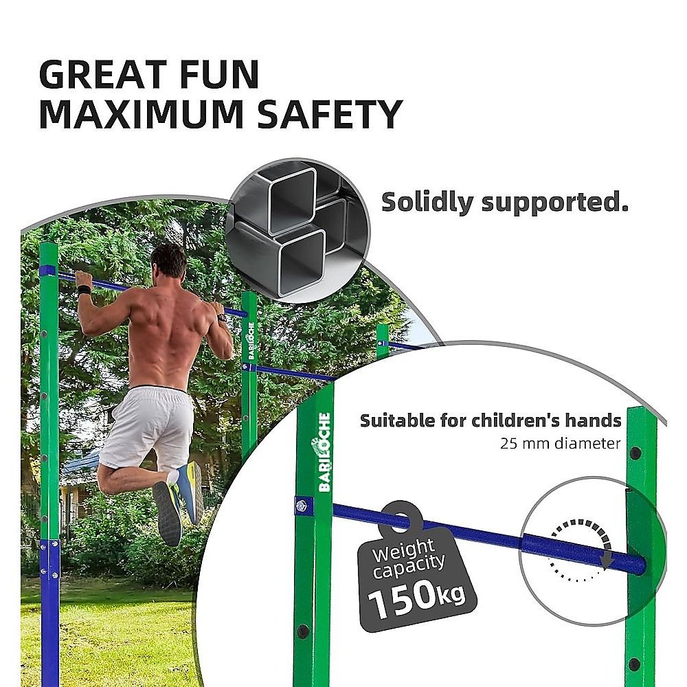 Triple Outdoor Pull-Up Bar – Height Adjustable Gymnastics & Fitness Bar