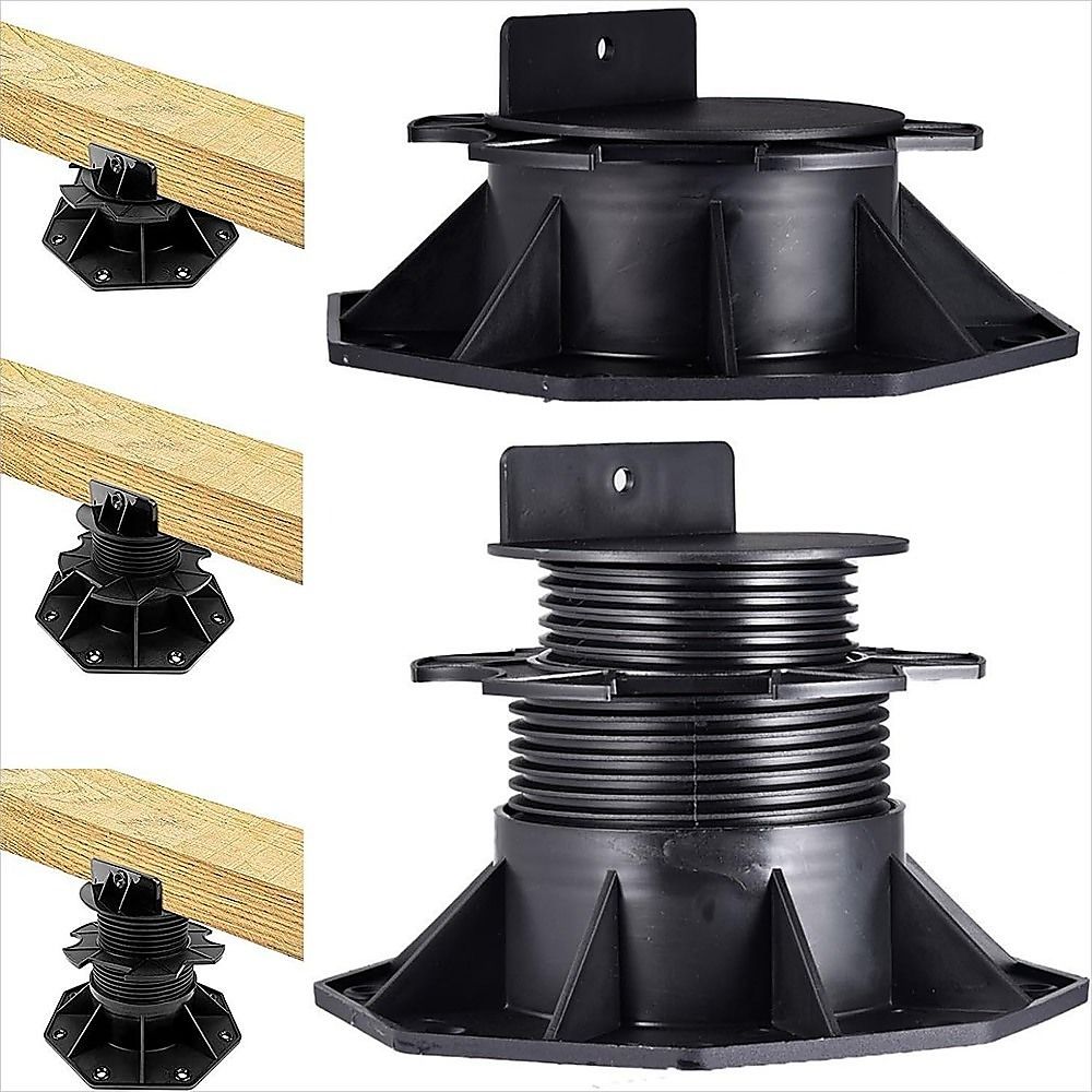12 Pack Adjustable Deck Support Pedestals Deck Foundation Bases for Raised Outdoor Flooring