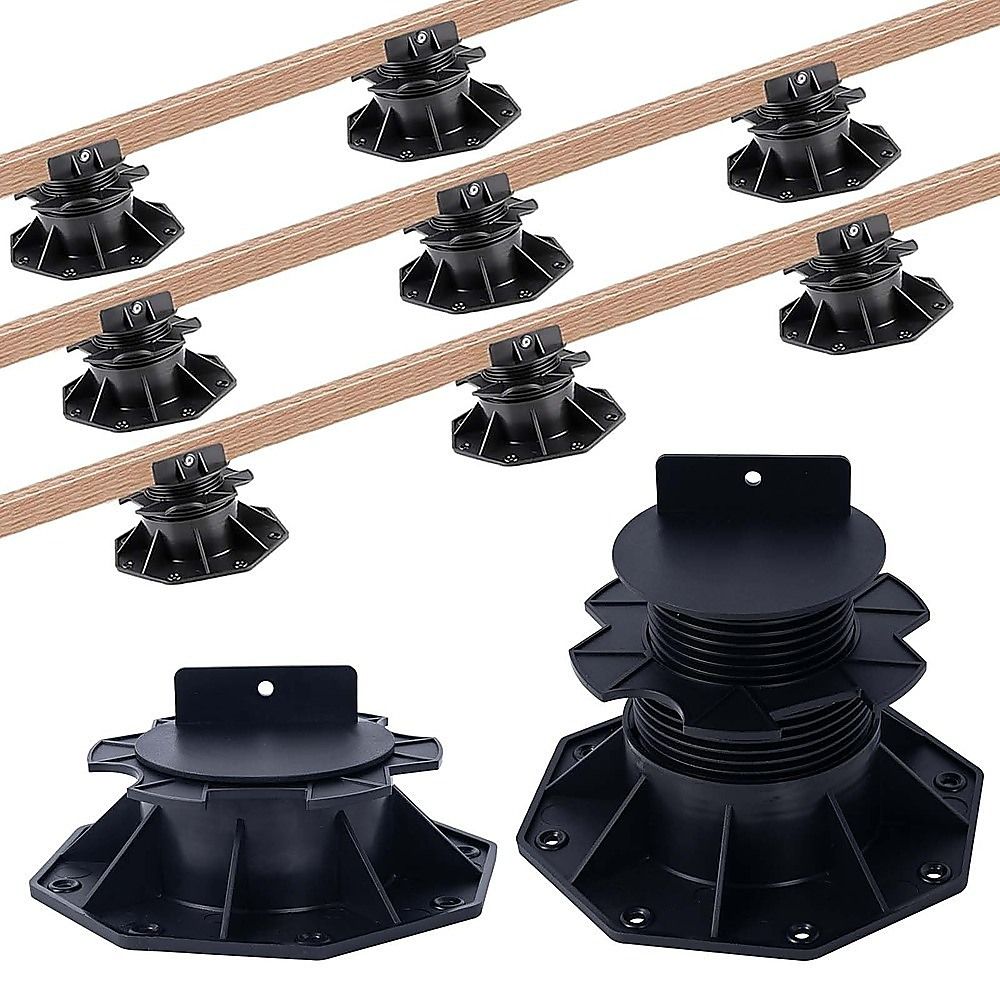 12 Pack Adjustable Deck Support Pedestals Deck Foundation Bases for Raised Outdoor Flooring