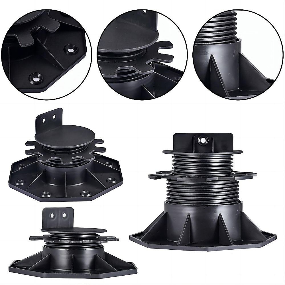 12 Pack Adjustable Deck Support Pedestals Deck Foundation Bases for Raised Outdoor Flooring