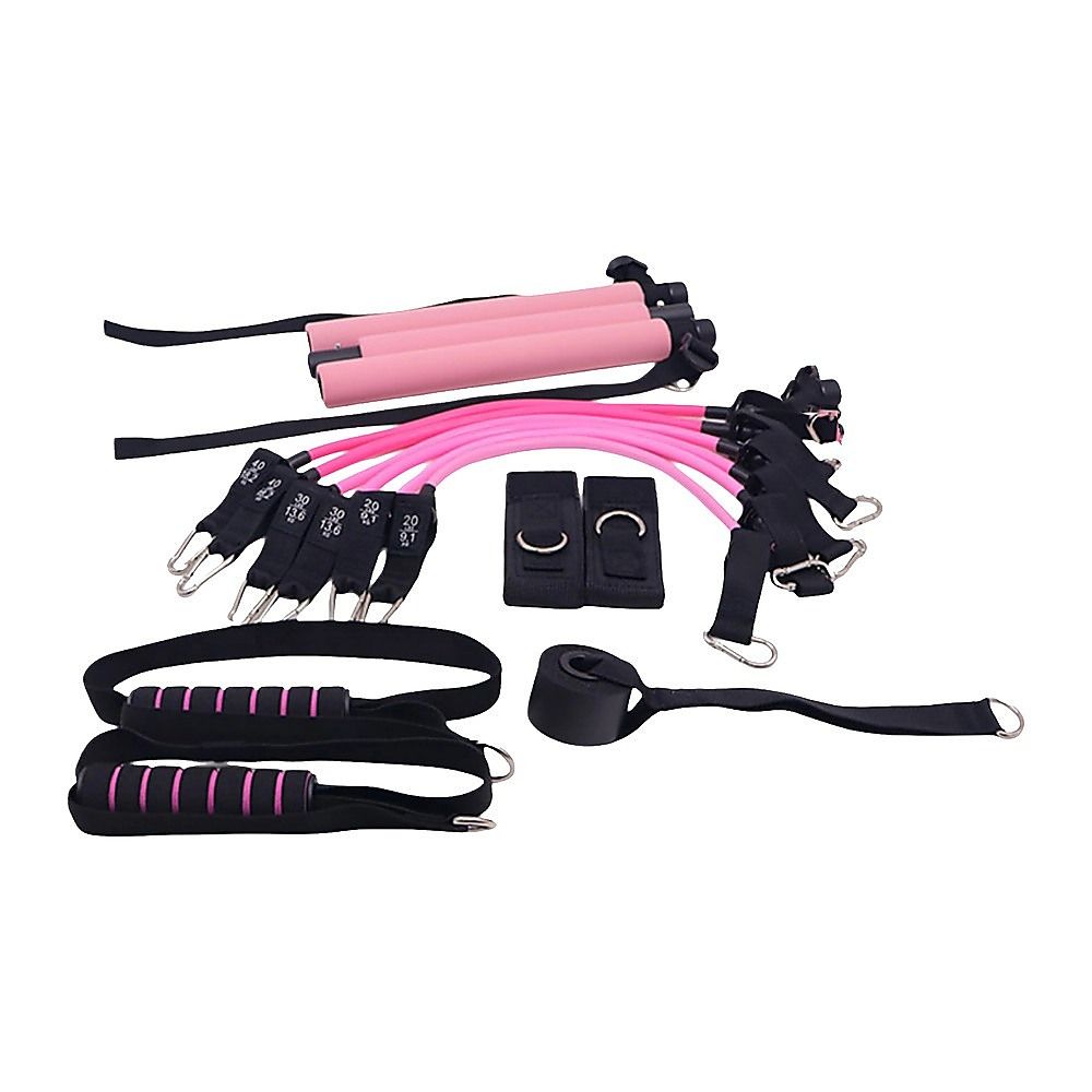 14pc Pilates Bar Kit with Resistance Bands & Belt – Multifunctional Fitness Pedal Puller for Home Workout