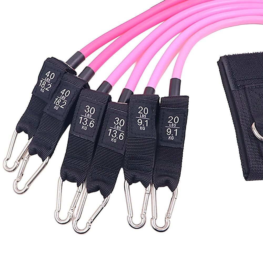 14pc Pilates Bar Kit with Resistance Bands & Belt – Multifunctional Fitness Pedal Puller for Home Workout