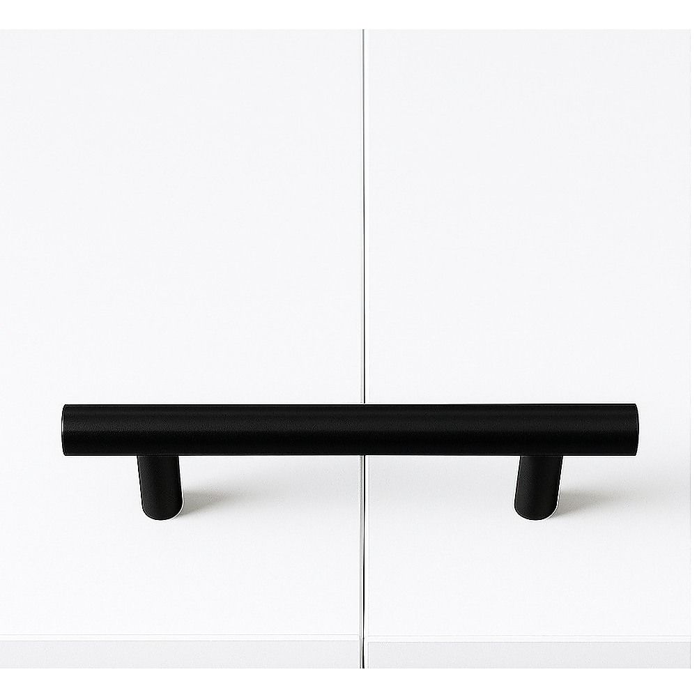 Queen Wall Bed in White Gloss – Space Saving Murphy Bed Kit with Black Door Handle